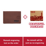 High Quality Men'S Genuine Leather Money Clips RFID Mens Wallet