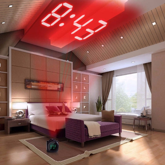 LCD Projection LED Display Time Digital Alarm Clock