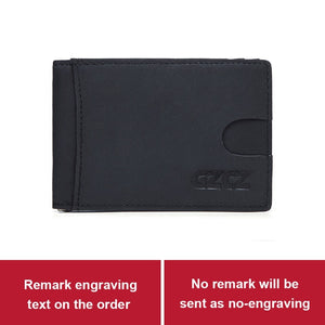 High Quality Men'S Genuine Leather Money Clips RFID Mens Wallet