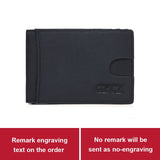 High Quality Men'S Genuine Leather Money Clips RFID Mens Wallet