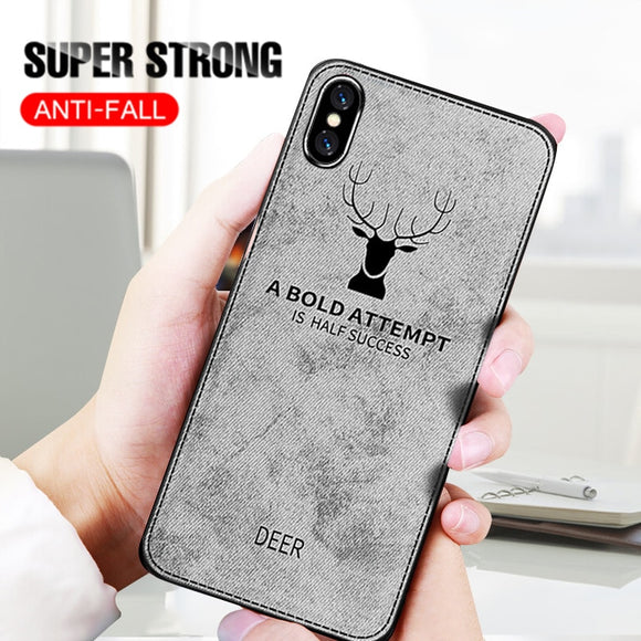 Luxury Cloth Texture phone Case For IPhone X XS MAX 8 7 Plus Shockproof