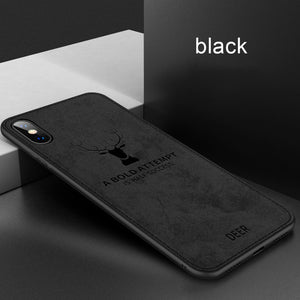 Luxury Cloth Texture phone Case For IPhone X XS MAX 8 7 Plus Shockproof