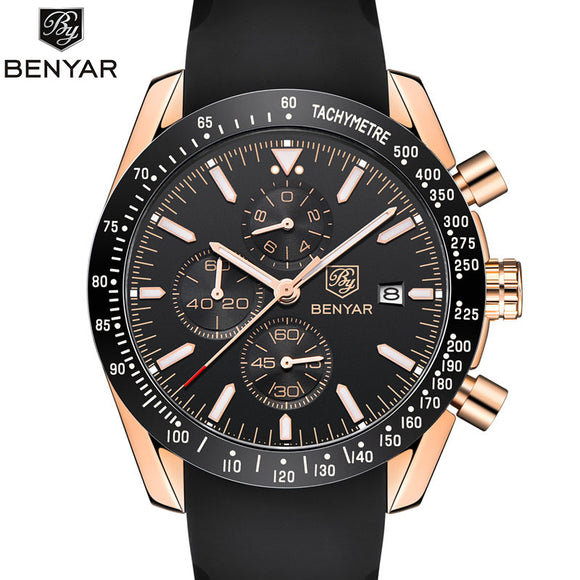 BENYAR New Silicone Chronograph Watch